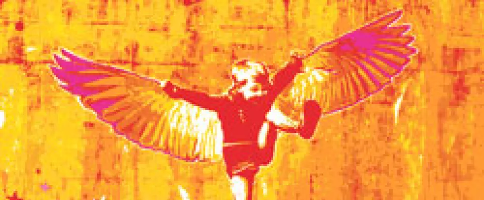 Wandbild Junge mit Flügeln